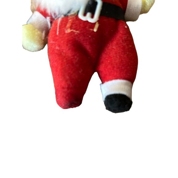 Vintage Felt Santa Claus Christmas Ornament Plastic Face MCM Lot Of 2 AS-IS - Picture 3 of 7